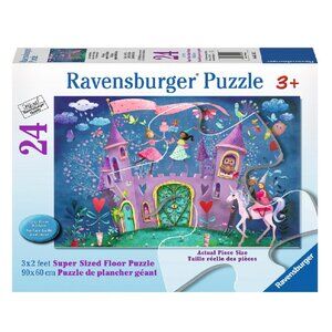 New sealed Ravensburger Floor Puzzle 24 Pc-Girls Birthday Party and Castle